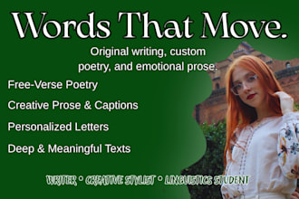 write original poetry, creative prose, and emotional texts