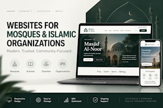 design a modern mosque, islamic school or charity website