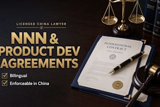draft a binding china product development agreement and nnn