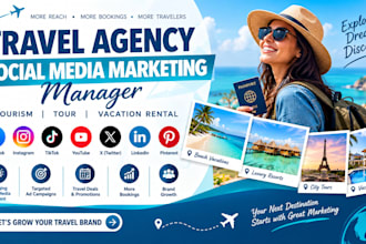 travel agency social media marketing manager tourism flyer tour vacation rental