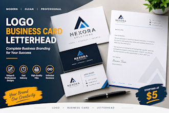 design a professional logo, business card and letterhead