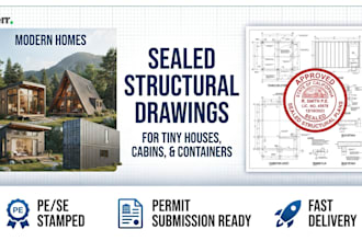 seal structural  calculations drawings for your tiny house,cabin,container home