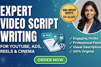 video scripts, youtube scripts, and cinematic content