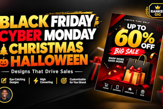 design black friday cyber monday christmas halloween sale graphics