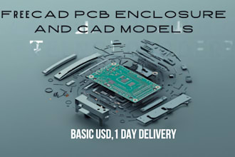 design a 3d printable freecad pcb enclosure and cad models