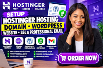 setup hostinger hosting domain wordpress website ssl and professional email