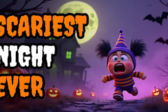 design spooky cartoon halloween youtube thumbnails