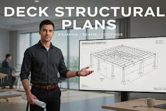 deck structural plans, framing, beams and footings