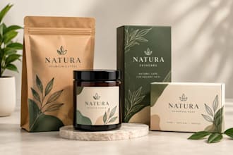 do product packaging design, label design, pouch design, packaging box design