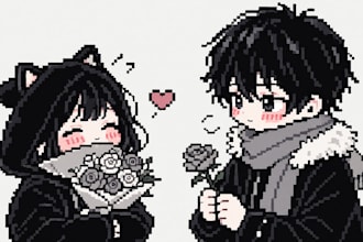 create custom pixel art portraits, characters, and scenes