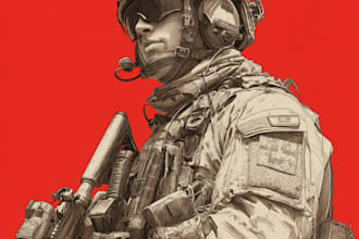 make military character design or concept art