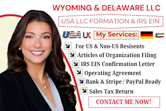 do wyoming llc formation, delaware llc, irs ein, us business registration
