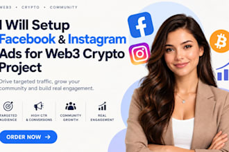 setup facebook instagrams ads for web3 crypto project and community managment