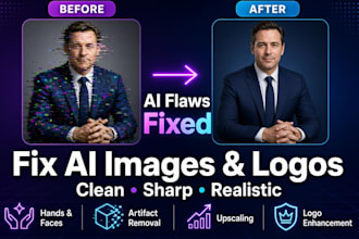fix ai art, fix ai logo, fix flaws, brand kit and ai image upscale editing