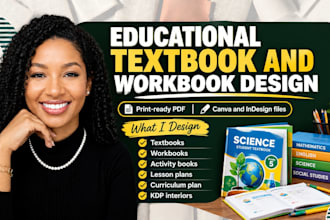 design educational textbook, workbook design curriculum booklet, lesson plan esl