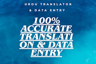 do accurate urdu to english translation and data entry