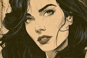 create vintage retro comic book illustration style