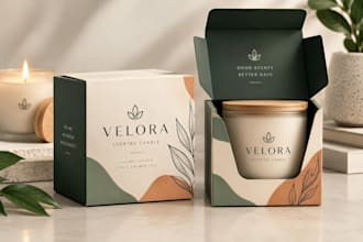 create premium and modern custom product packaging design and label design