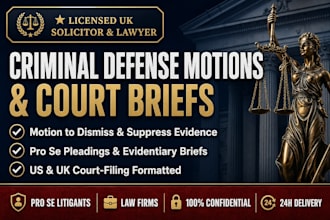 be your lawyer to draft criminal defense motions and court briefs