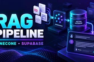build a rag pipeline with pinecone, supabase or a vector database