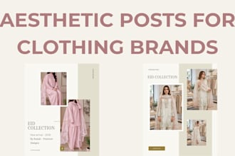 design aesthetic instagram posts for clothing brand in canva