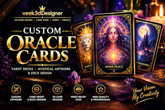 create custom oracle cards, tarot decks and mystical card artwork