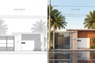 turn your cad elevation into a photorealistic facade