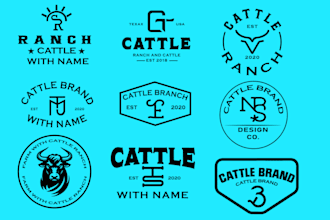 design western cattle brand logo for ranch and livestock