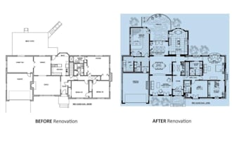 remodel interior exterior using architect plan, edit floor plan, modify drawing