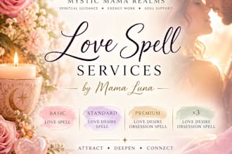 cast premium spells and psychic readings and energy work