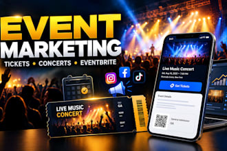 event promotion, ticket sales, website promo concert, shows eventbrite marketing