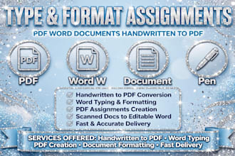 format and redesign pdfs,documents,handwritten notes to word