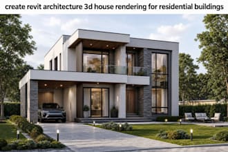 create revit architecture 3d house rendering for residential buildings