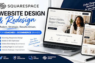 squarespace website, redesign squarespace website for coaches and ecommerce