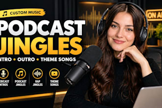 sing, produce podcast jingle music, rap jingle, podcast intros theme song