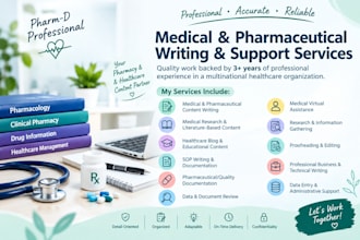 write medical pharmaceutical and healthcare content