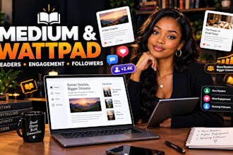 do organic medium article promotion,wattpad,gain wider engagements and followers