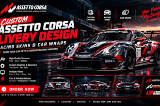 design custom assetto corsa livery racing skins and car wraps for sim racing