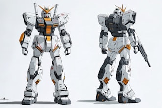 create custom gundam and mecha character art