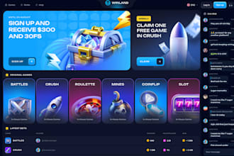 develop crash game website, sport bet website, crypto game website