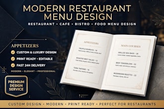 design modern restaurant food and cafe menu in canva