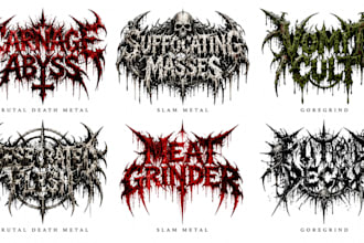 design brutal death, slam and goregrind metal logo
