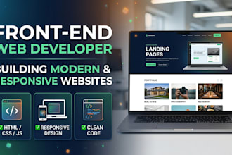 build responsive website landing page or fix HTML CSS javascript bugs