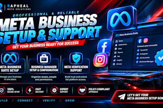 professional setup meta business suite, business manager and meta verification