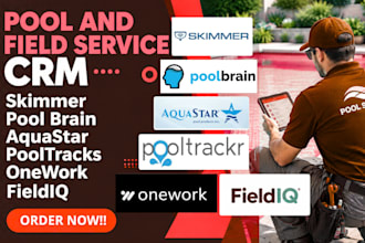 setup simpro fieldiq skimmer pooltrackr pool brain aquastar field service CRM