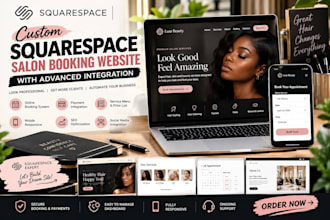 build custom squarespace salon booking website with advanced website integration