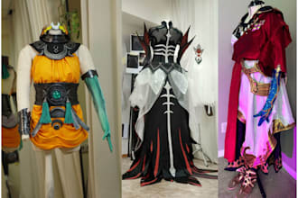 sew custom cosplay costume anime event cosplay fabric cloth design commission