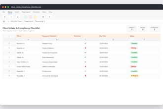 create excel case trackers, billing sheets and admin templates