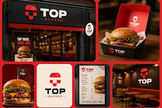 create restaurant brand identity, food branding menu design and packaging design