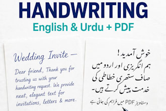 do neat english and urdu handwriting and PDF conversion